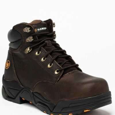 Men *  | Latest Hawx Men’S Chocolate Blucher Work Boots Composite Toe