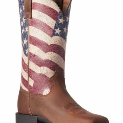 Women *  | Sale Online Ariat Women’S Round Up Patriot Western Boots Square Toe