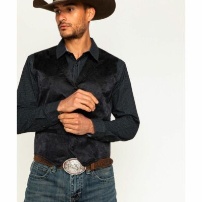 Men *  | Unique Cody James Men’S Black Paisley Print Western Vest