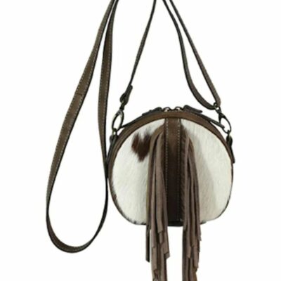 Women *  | Bestsellers Tony Lama Women’S Hair-On Hide Fringe Canteen Crossbody Bag