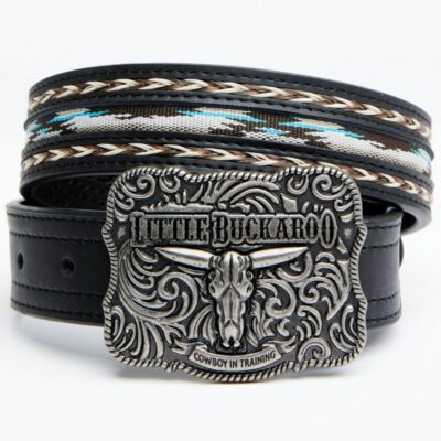 Kids *  | Attractive Cody James Boys’ Lil Buckaroo Black Ribbon Western Belt