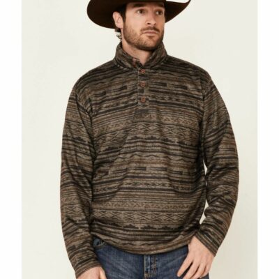 Men *  | Best Sellers Ariat Men’S Tan Serape Wesley 1/4 Zip Fleece Pullover