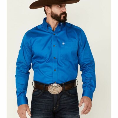 Men *  | Top Selling Ariat Men’S Team Logo Long Sleeve Button-Down Western Shirt