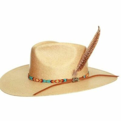 Men *  | Hot Selling Justin Men’S Burnet Tan Southwestern Beaded Band Straw Western Hat