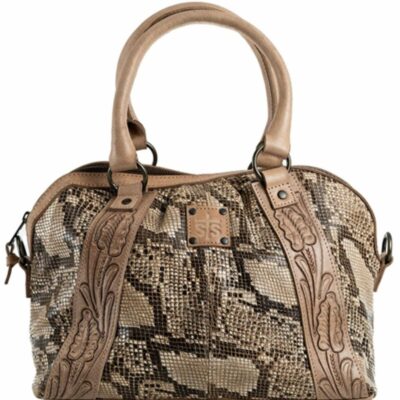 Women *  | Special Offers Sts Ranchwear By Carroll Brown Stella Sansa Tooled Snakeskin Satchel