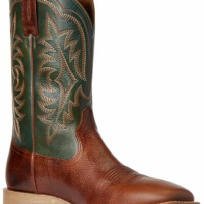 Men *  | Premium Ariat Men’S Gingersnap & Tack Green Ryden Ultra Full-Grain Western Boot Wide Square Toe