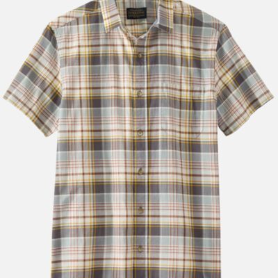 Men *  | Cheap Pendleton Men’S Ivory Truman Large Plaid Short Sleeve Button-Down Western Shirt