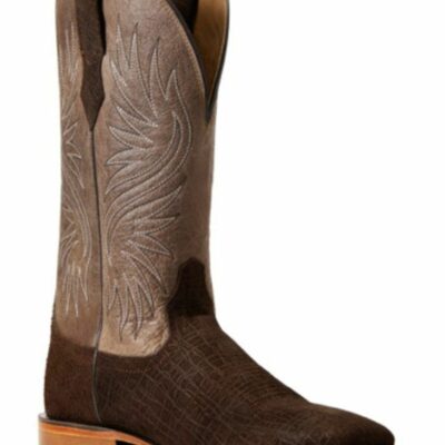 Men *  | Top Selling Ariat Men’S Dark Coffee & Conch Tan Circuit Rockridge Full-Grain Western Boot Wide Square Toe