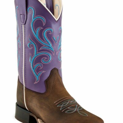 Kids *  | New Threads Old West Toddler Girls’ Purple Western Boots Square Toe