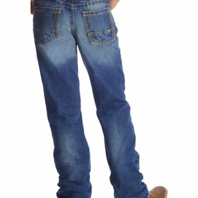 Kids *  | New Ariat Boys’ Blue B4 Relaxed Fit Boundary Dakota Bootcut Jeans