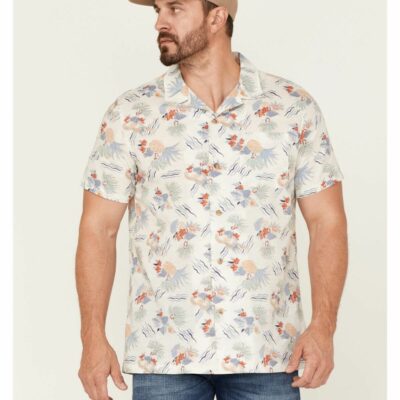 Men *  | Latest Pendleton Men’S Hula Girl Tropical Print Short Sleeve Button-Down Western Shirt