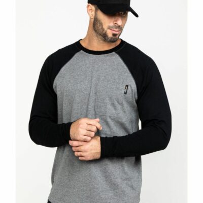 Men *  | Exquisite Gifts Hawx Men’S Black Baseball Raglan Crew Long Sleeve Work Shirt