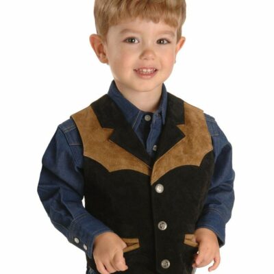 Kids *  | New Roper Boys’ Western Suede Vest 7-12