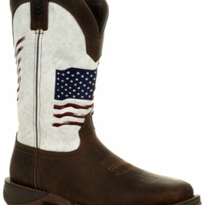 Men *  | Cut Price Durango Men’S Flag Embroidery Western Boots Square Toe