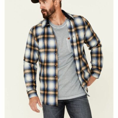 Men *  | Special Offers Pendleton Men’Strail Large Ombre Plaid Long Sleeve Button-Down Western Shirt