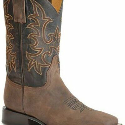 Men *  | Premium Stetson Men’S Obadiah Sanded Vamp Performance Western Boots Wide Square Toe