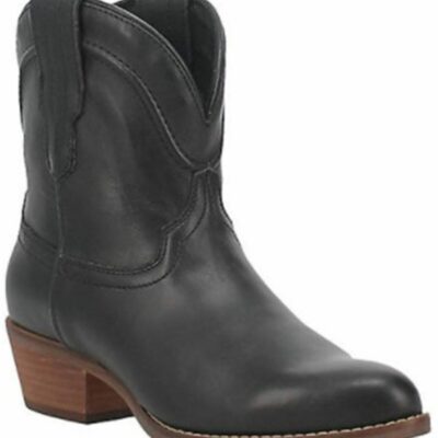 Women *  | Official Dingo Women’S Seguaro Black Leather Western Bootie Round Toe