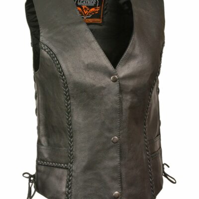 Women *  | New Threads Milwaukee Leather Women’S Braided Side Lace Vest 5X