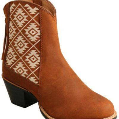 Women *  | Unique Twisted X Women’S Southwestern Printed Full-Grain Leather Western Booties Round Toe