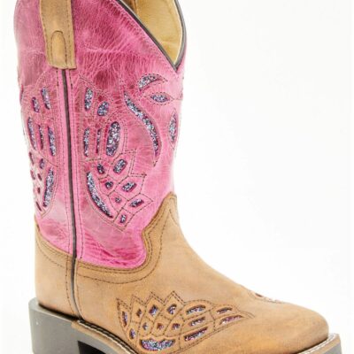 Kids *  | Exquisite Gifts Shyanne Girls’ Chloe Glitter Western Boots Square Toe