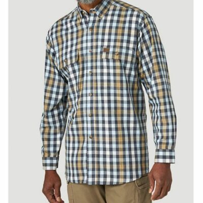 Men *  | Hot Selling Wrangler Riggs Men’S Forman Multi Plaid Long Sleeve Button-Down Work Shirt