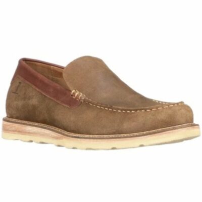 Men *  | Premium Lucchese Men’S Olive Suede After-Ride Slip-On Casual Moccasin Moc Toe