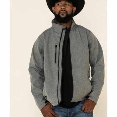 Men *  | Latest Cowboy Hardware Men’S Grey Logo Poly Shell Jacket