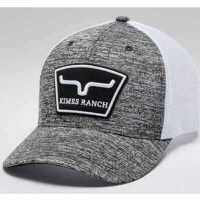 Men *  | Latest Kimes Ranch Men’S Heather Grey Hardball Logo Patch Mesh-Back Trucker Cap